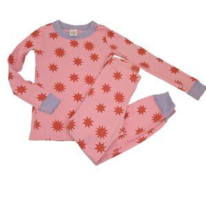 Hanna Andersson Girl 6/7 Pajamas Set Star Print Pink & Red 4150